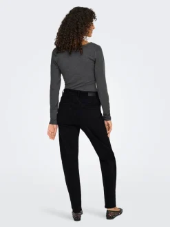 ONLEMEL Hohe Taille Gerade geschnitten Knöchellang Jeans