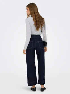 ONLEMILIA Hohe Taille Weite Passform - kurz geschnitten Jeans