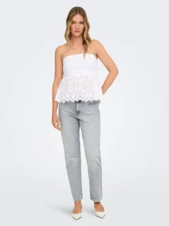 ONLEMILY Ankel Hohe Taille Gerade geschnitten Jeans