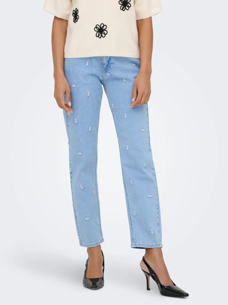 ONLEMILY Hohe Taille Gerade geschnitten Knöchellang Jeans