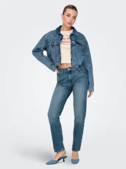ONLEMILY Hohe Taille Gerade geschnitten Knöchellang Jeans