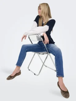 ONLEMILY-MILA Hohe Taille Gerade geschnitten Knöchellang Jeans