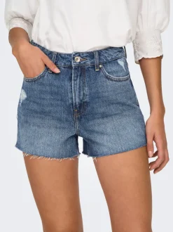 -ONLGABI Hohe Taille Normal geschnitten Jeans-Shorts