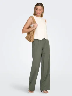 ONLGOA Gerade geschnitten Leinen Hose