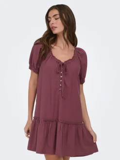 ONLGOA Leinen Kurzes Kleid