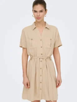 ONLGOA Leinen Kurzes Kleid