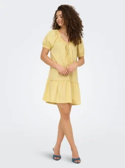 ONLGOA Leinen Kurzes Kleid