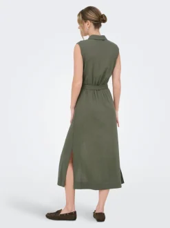 ONLGOA Leinen Langes Kleid