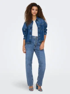 ONLGYPSY Hohe Taille Gerade geschnittener Slim Fit Jeans
