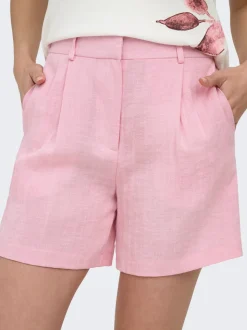 ONLITA Hohe Taille Normal geschnitten Leinen Bermuda Shorts