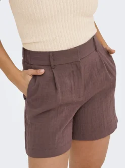 ONLITA Hohe Taille Normal geschnitten Leinen Bermuda Shorts