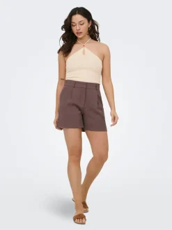 ONLITA Hohe Taille Normal geschnitten Leinen Bermuda Shorts