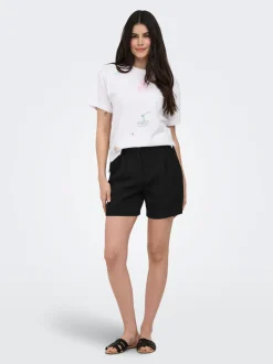 ONLITA Hohe Taille Normal geschnitten Leinen Bermuda Shorts