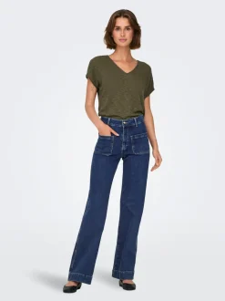 ONLJUICY Hohe Taille Weiter Beinschnitt Jeans