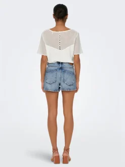 ONLKELLY Hohe Taille Normal geschnitten Jeans-Shorts