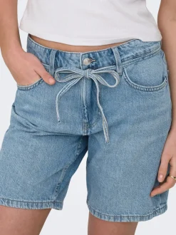 ONLLUMI Mittlere Taille Weiter Beinschnitt Jeans-Shorts