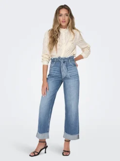 ONLMADDIE Hohe Taille Weiter Beinschnitt Jeans
