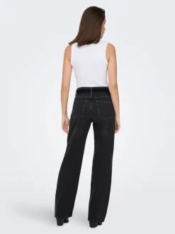 ONLMADDIE-O Hohe Taille Weiter Beinschnitt Jeans