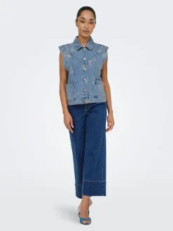 ONLMADISON Hohe Taille Weiter Beinschnitt Verkürzt Jeans