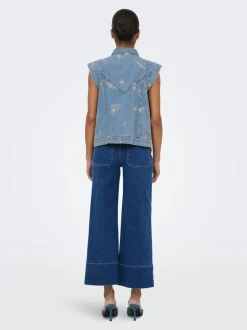 ONLMADISON Hohe Taille Weiter Beinschnitt Verkürzt Jeans