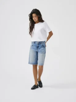 ONLMATE Mittlere Taille Baggy Fit Jeans-Shorts