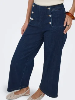 ONLNEW Hohe Taille Weite Passform - kurz geschnitten Verkürzt Jeans