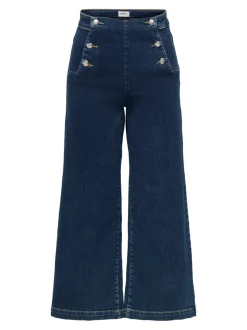 ONLNEW Hohe Taille Weite Passform - kurz geschnitten Verkürzt Jeans