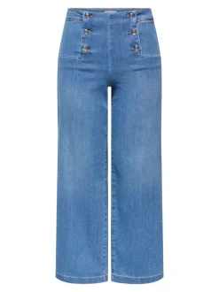 ONLNEW Hohe Taille Weite Passform - kurz geschnitten Verkürzt Jeans