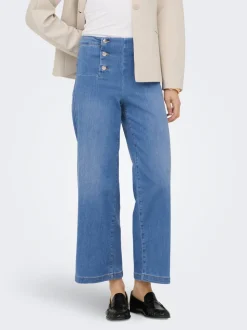 ONLNEW Hohe Taille Weite Passform - kurz geschnitten Verkürzt Jeans