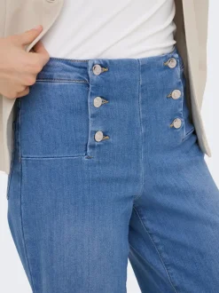 ONLNEW Hohe Taille Weite Passform - kurz geschnitten Verkürzt Jeans