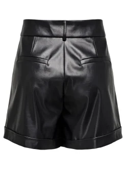 ONLODA Mittlere Taille Normal geschnitten Kunstledershorts