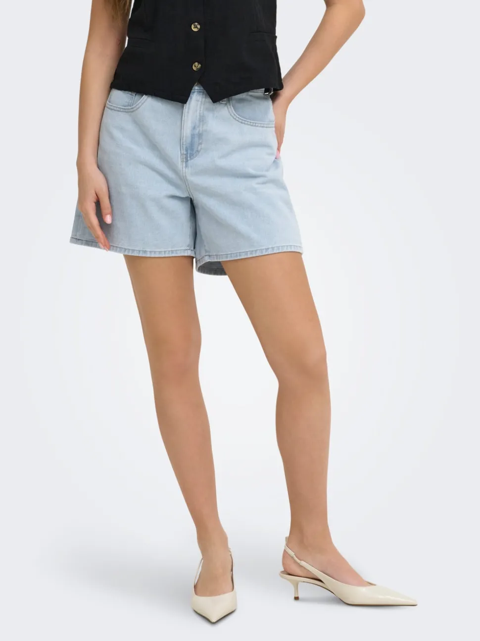 ONLPHINE Hohe Taille Normal geschnitten Jeans-Shorts