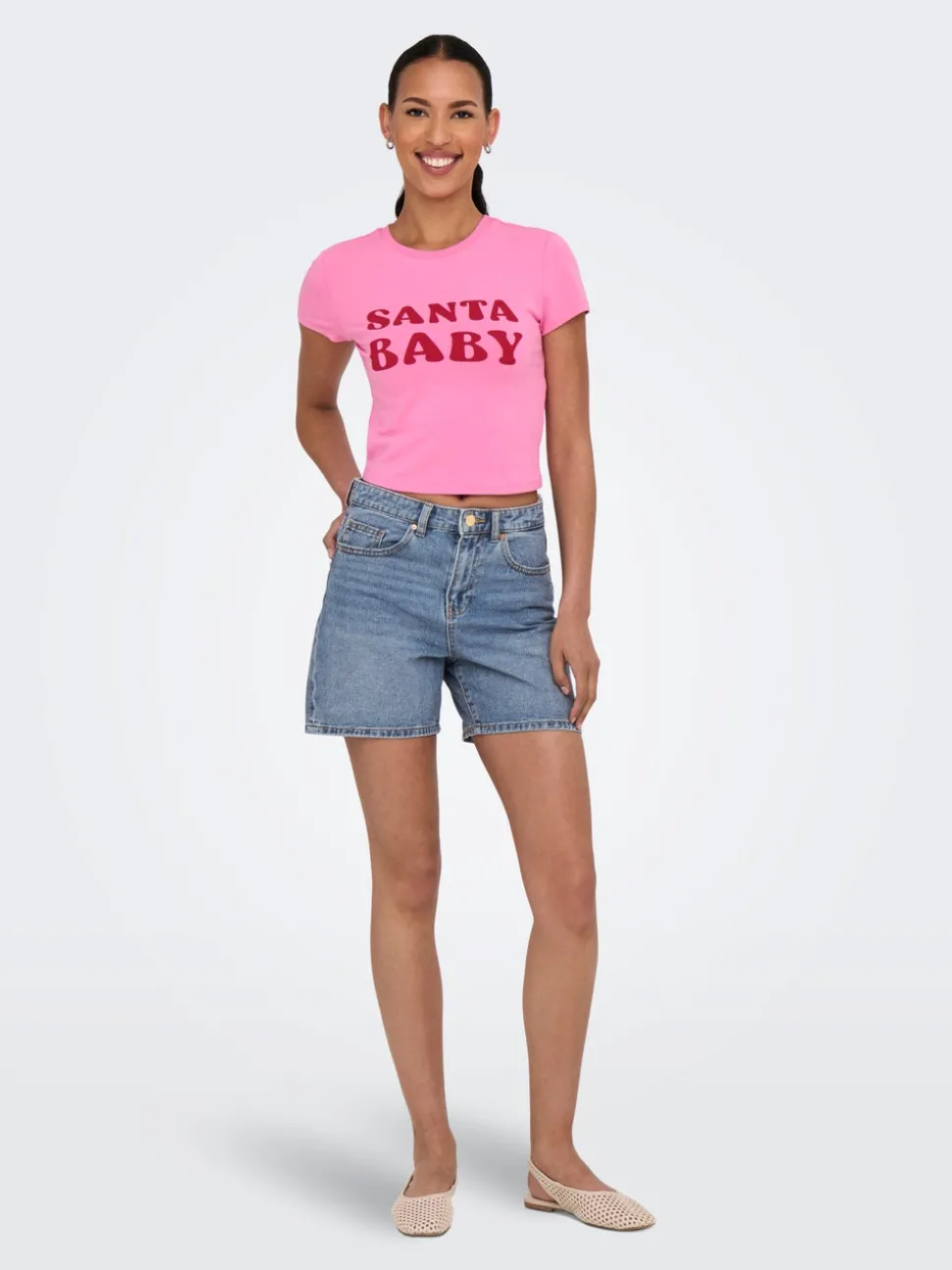 ONLPHINE Hohe Taille Normal geschnitten Jeans-Shorts