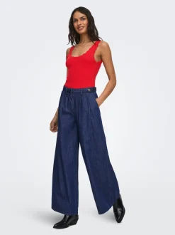 ONLPOSE Hohe Taille Weiter Beinschnitt Jeans