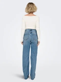 ONLRILEY Hohe Taille Gerade geschnitten Jeans