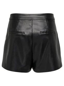 ONLTRICIA Mittlere Taille Baggy Fit Kunstledershorts