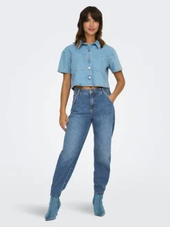 ONLTROY Hohe Taille Karotte Knöchellang Jeans