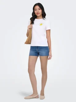 ONLWAUW Mittlere Taille Normal geschnitten Jeans-Shorts
