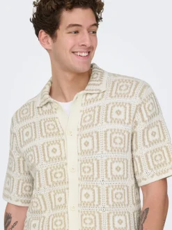 ONSBART Gestricktes Poloshirt