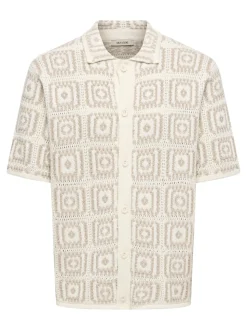 ONSBART Gestricktes Poloshirt