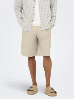ONSDAVES Weiter Beinschnitt Leinen Shorts
