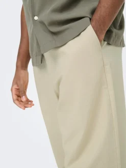 ONSDAVES Weiter Beinschnitt Leinen Hose