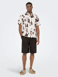 ONSDAVES Weiter Beinschnitt Leinen Shorts