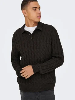 ONSKICKER Gestricktes Poloshirt