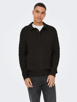 ONSKICKER Gestricktes Poloshirt