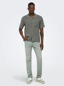 ONSLAURENCE Leinen Hawaii-Hemd