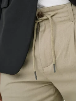 ONSLEO Verjüngt und verkürzt Leinen Chino Hose