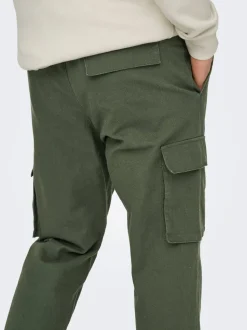 ONSLINUS Verjüngt Leinen Cargo-Hose