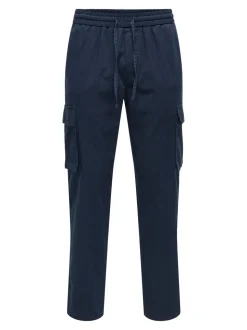 ONSLINUS Verjüngt Leinen Cargo-Hose