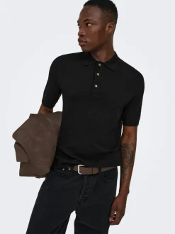 ONSLOUI Gestricktes Poloshirt